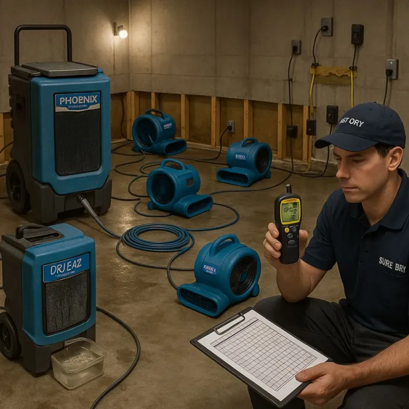 Structural Drying and Dehumidification process in El Valle de Arroyo Seco, NM